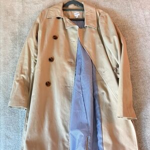 J Crew Factory Double-Breasted Belted Trench Coat